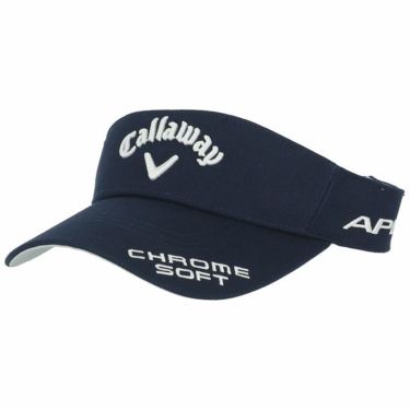 キャロウェイ Callaway　立体ロゴ刺繍 ツイル ツアー　メンズ サンバイザー C22990108 1120 ネイビー　2022年モデル ネイビー（1120）