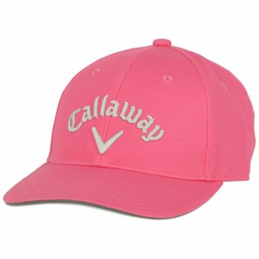 キャロウェイ Callaway　立体ロゴ刺繍 ベーシック ツイル　レディース キャップ C22990203 1091 ピンク　2022年モデル ピンク（1091）