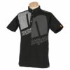 マンシングウェア Munsingwear　メンズ アシンメトリーロゴプリント 半袖 ポロシャツ MEMTJA13　2022年モデル ブラック（BK00）
