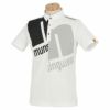 マンシングウェア Munsingwear　メンズ アシンメトリーロゴプリント 半袖 ポロシャツ MEMTJA13　2022年モデル ホワイト（WH00）