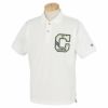 チャンピオンゴルフ ChampionGOLF　メンズ ロゴワッペン 鹿の子 半袖 ポロシャツ C3-VG306　2022年モデル ホワイト（010）