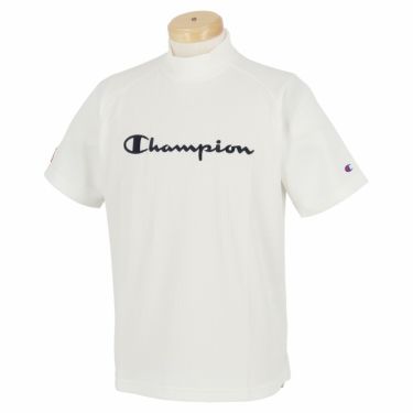 チャンピオンゴルフ ChampionGOLF　メンズ ロゴ刺繍 ワッフル生地 ストレッチ 半袖 ラグランスリーブ モックネックシャツ C3-VG311　2022年モデル オフホワイト（020）