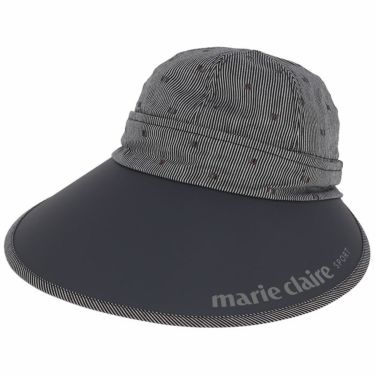 マリクレール marie claire　レディース 飛び柄刺繍 ストライプ柄 UV 2WAY キャップ 712-925 BK ブラック　2022年モデル ブラック（BK）