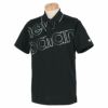 ニューバランスゴルフ　メンズ SPORT ビッグロゴプリント ストレッチ 鹿の子 半袖 ポロシャツ 012-2160002　2022年モデル ブラック（010）