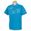 ニューバランスゴルフ　メンズ SPORT ビッグロゴプリント ストレッチ 鹿の子 半袖 ポロシャツ 012-2160002　2022年モデル ブルー（112）