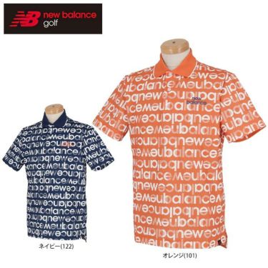 ニューバランスゴルフ　メンズ METRO タイポグラフィ柄 鹿の子 半袖 ポロシャツ 012-2160005　2022年モデル 詳細1