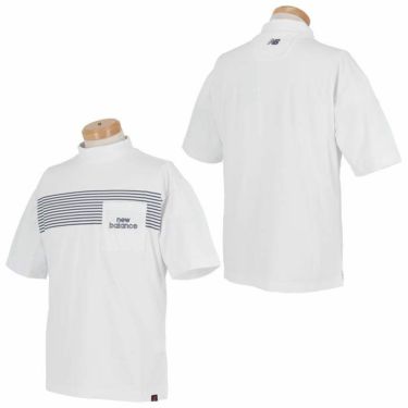 ニューバランスゴルフ　メンズ METRO ボーダー柄 半袖 胸ポケット付き モックネックシャツ 012-2166004　2022年モデル 詳細3