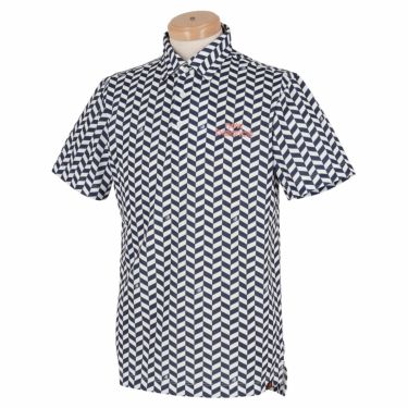 ニューバランスゴルフ　メンズ METRO ヘリンボーン柄 半袖 ポロシャツ 012-2168010　2022年モデル ネイビー（122）