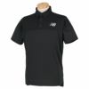 ニューバランスゴルフ　メンズ WORLD ボーダー柄 切替 ストレッチ 半袖 ポロシャツ 012-2168002　2022年モデル ブラック（010）