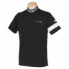 ブラック＆ホワイト Black＆White　ホワイトライン メンズ ロゴプリント ライン配色 半袖 モックネックシャツ BGS9512WJ　2022年モデル ブラック（20）