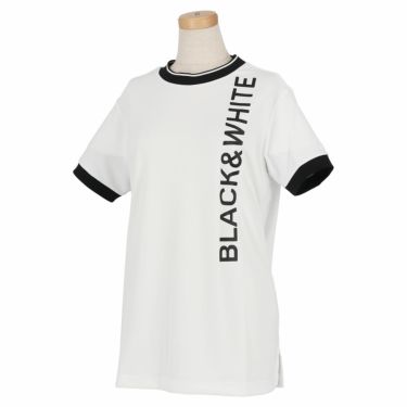 ブラック＆ホワイト Black＆White　ホワイトライン レディース ロゴプリント 半袖 クルーネックシャツ BLS6602WD　2022年モデル ホワイト（10）