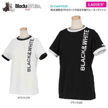 ブラック＆ホワイト Black＆White　ホワイトライン レディース ロゴプリント 半袖 クルーネックシャツ BLS6602WD　2022年モデル 詳細2