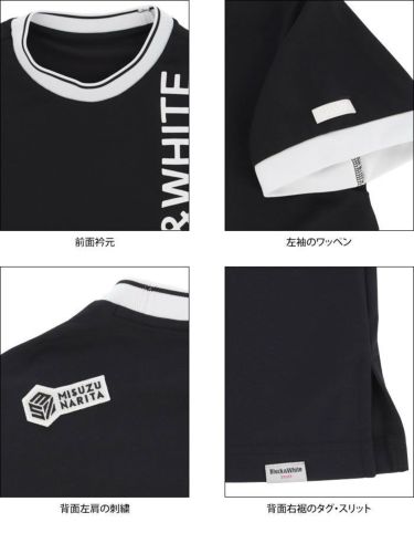 ブラック＆ホワイト Black＆White　ホワイトライン レディース ロゴプリント 半袖 クルーネックシャツ BLS6602WD　2022年モデル 詳細4