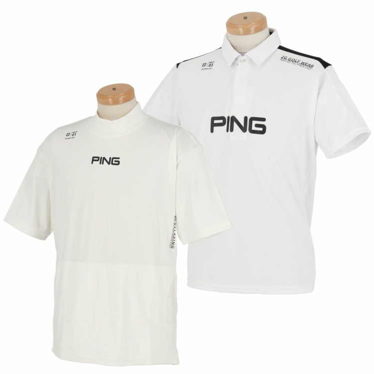 PING ピン 半袖 モックネックシャツ 胸ポケット付 ゴルフウェア メンズ L