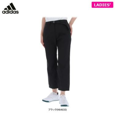 アディダス adidas　レディース ロゴデザイン ストレッチ ツイル ベルト付き アンクルパンツ KGG57　2022年モデル 詳細1
