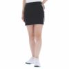 アディダス adidas　レディース ロゴ刺繍 スリーストライプス ストレッチ インナーパンツ一体型 スカート W6557　2022年モデル ブラック（HA0204）