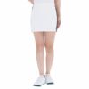 アディダス adidas　レディース ロゴ刺繍 スリーストライプス ストレッチ インナーパンツ一体型 スカート W6557　2022年モデル ホワイト（HA0195）