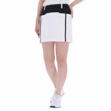 ブラック＆ホワイト Black＆White　ホワイトライン レディース 撥水 ライン使い 生地切替 ストレッチ インナーパンツ一体型 スカート BLS4002WQ　2022年モデル ホワイト（11）