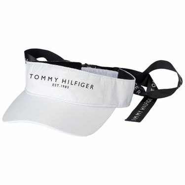トミー ヒルフィガー ゴルフ　レディース ロゴプリント リボン付き サンバイザー THMB208F 00 ホワイト　2022年モデル ホワイト（00）