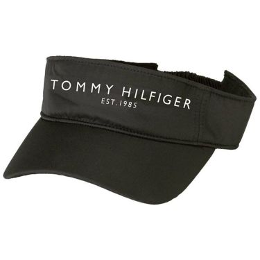 トミー ヒルフィガー ゴルフ　レディース ロゴプリント リボン付き サンバイザー THMB208F 10 ブラック　2022年モデル 詳細1