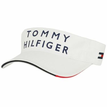 トミー ヒルフィガー ゴルフ　レディース ロゴ刺繍 コットンツイル サンバイザー THMB225F 00 ホワイト　2022年モデル ホワイト（00）