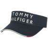 トミー ヒルフィガー ゴルフ　レディース ロゴ刺繍 コットンツイル サンバイザー THMB225F 30 ネイビー　2022年モデル ネイビー（30）