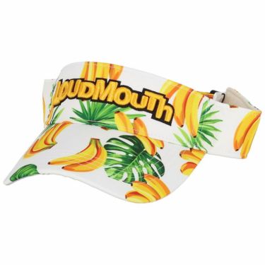 ラウドマウス LOUDMOUTH　総柄 ツイル サンバイザー 762-901 310 バナナホワイト　2022年モデル バナナホワイト（310）