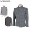 MOCO モコ　メンズ ロゴ刺繍 総柄 長袖 ホリゾンタルカラー ポロシャツ 21-2212712　2021年モデル