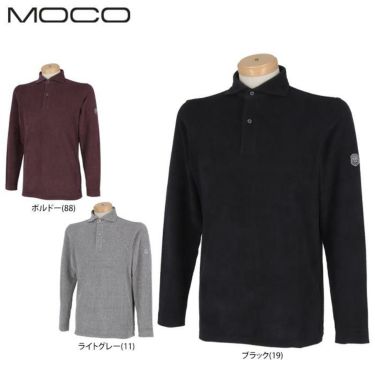 MOCO モコ　メンズ ロゴワッペン 長袖 ホリゾンタルカラー ポロシャツ 21-2212713　2021年モデル 詳細1