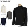MOCO モコ　メンズ ロゴワッペン ベア天竺 ストレッチ 長袖 モックネックシャツ 21-2212915　2021年モデル