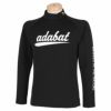 アダバット adabat　メンズ ロゴプリント ストレッチ 長袖 ラグランスリーブ モックネックシャツ 643-13083　2021年モデル ブラック（019）