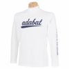 アダバット adabat　メンズ ロゴプリント ストレッチ 長袖 ラグランスリーブ モックネックシャツ 643-13083　2021年モデル ホワイト/ネイビー（901）