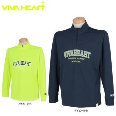 ビバハート VIVA HEART　メンズ ロゴプリント ストレッチ 長袖 ハーフジップシャツ 011-27810　2022年モデル 詳細1