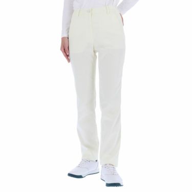 アダバット adabat　レディース ロゴ刺繍 ストレート ストレッチ ロングパンツ 644-63800　2021年モデル [裾上げ対応1] ホワイト（001）
