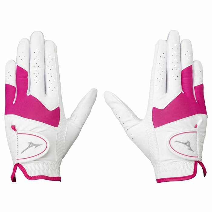 ミズノ MIZUNO　レディース efil エフィル 両手用 ゴルフグローブ 5MJWB254 64 ホワイト×ピンク　2022年モデル 詳細1