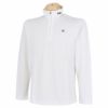 ピン PING　メンズ ロゴデザイン ストレッチ 長袖 ハーフジップシャツ 621-1269002　2021年モデル ホワイト（030）