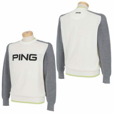 ピン PING　メンズ ロゴデザイン 配色切替 長袖 クルーネック セーター 621-1270006　2021年モデル 詳細3