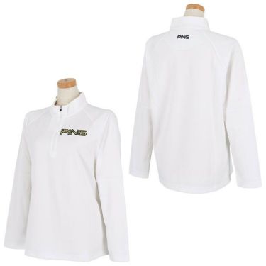 ピン PING　レディース ハニカムメッシュ 長袖 ハーフジップ ハイネックシャツ 622-1269003　2021年モデル 詳細3