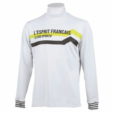 ルコック Le coq sportif　メンズ ロゴデザイン 裏起毛 ストレッチ 長袖 モックネックシャツ QGMSJB11　2021年モデル ホワイト（WH00）