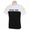 ピン PING　メンズ 配色切替 ストレッチ 半袖 ハイネックシャツ 621-2268701　2022年モデル ホワイト（030）