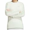 アディダス adidas　レディース ロゴ刺繍 スリーストライプス 長袖 クルーネック セーター TS791　2022年モデル ホワイト（HN4578）