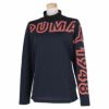 プーマ PUMA　レディース ロゴデザイン ストレッチ 長袖 モックネックシャツ 539421　2022年モデル プーマブラック（01）