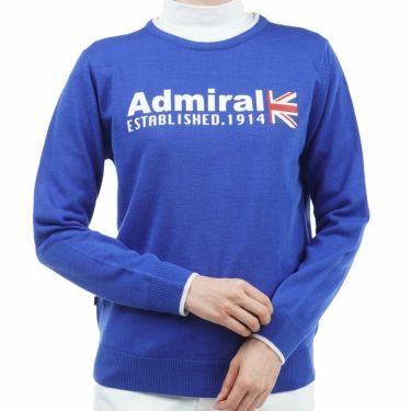 アドミラル Admiral　レディース ロゴプリント 長袖 クルーネック セーター ADLA262　2022年モデル ロイヤルブルー（32）