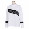 ブラック＆ホワイト Black＆White　ホワイトライン レディース ロゴプリント 配色切替 ストレッチ 長袖 モックネックシャツ BLF9202WS　2022年モデル ホワイト（10）