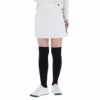 ニューバランスゴルフ　レディース SPORT 撥水 ストレッチ ロゴプリント プリーツ インナーパンツ一体型 スカート 012-2234503　2022年モデル ホワイト（030）