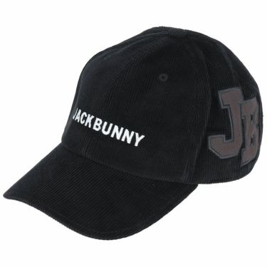 ジャックバニー Jack Bunny!!　ユニセックス ロゴデザイン コーデュロイ キャップ 262-2287910 010 ブラック　2022年モデル ブラック（010）
