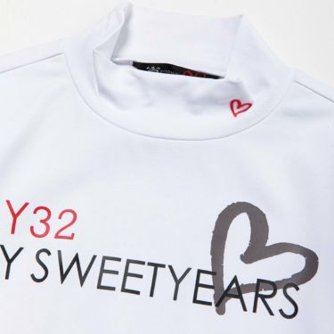 SY32 by SWEET YEARS　レディース ハートロゴ 配色切替 ストレッチ 長袖 モックネックシャツ SYG-22A02W　2022年モデル 詳細3