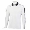 デサントゴルフ DESCENTE GOLF　メンズ 配色切替 鹿の子 ストレッチ 長袖 比翼仕立て ポロシャツ DGMUJB00　2022年モデル ホワイト（WH00）