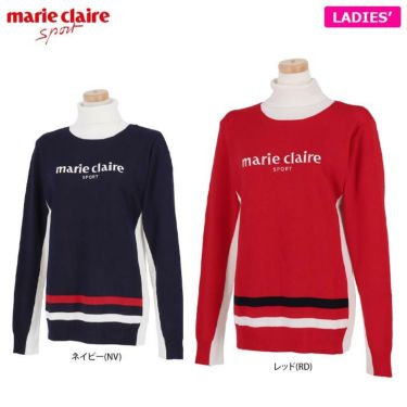 マリクレール marie claire　レディース カラーブロック ライン配色 長袖 タートルネック セーター 732-701　2022年モデル 詳細1