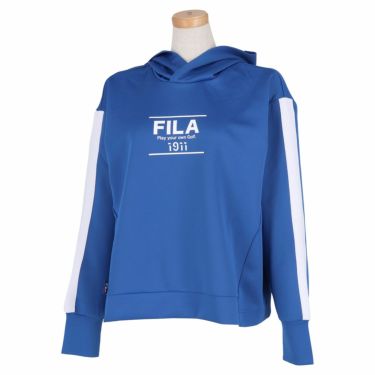 フィラ FILA　レディース ダンボールニット ストレッチ 長袖 プルオーバー フーディー 792-260　2022年モデル ブルー（BL）